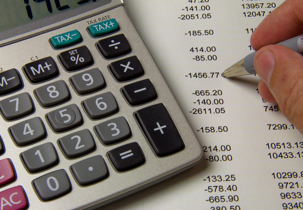 Financial records being reviewed for billing reconciliation